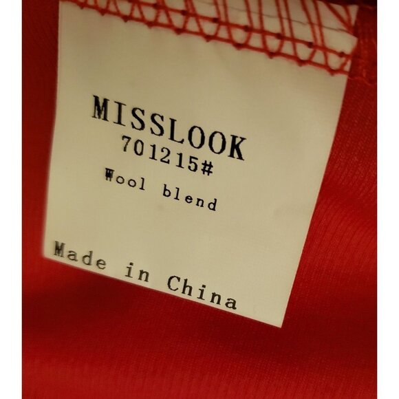 Misslook Oversize Red Hooded Wool  Blend Poncho Top Fits up to 2x EUC - Picture 7 of 7